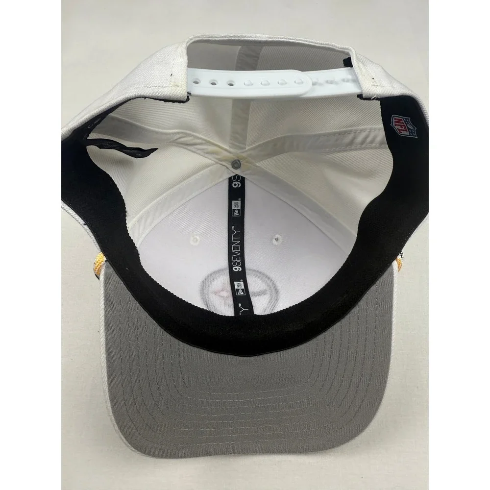 New Era Pittsburgh Steelers Hat OSFM White Rope Snapback 9SEVENTY NFL Cap
